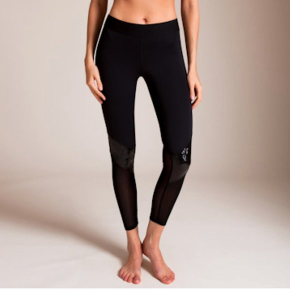 Heroine Sport Black Mesh Leggings Workout Small - Picture 10 of 10